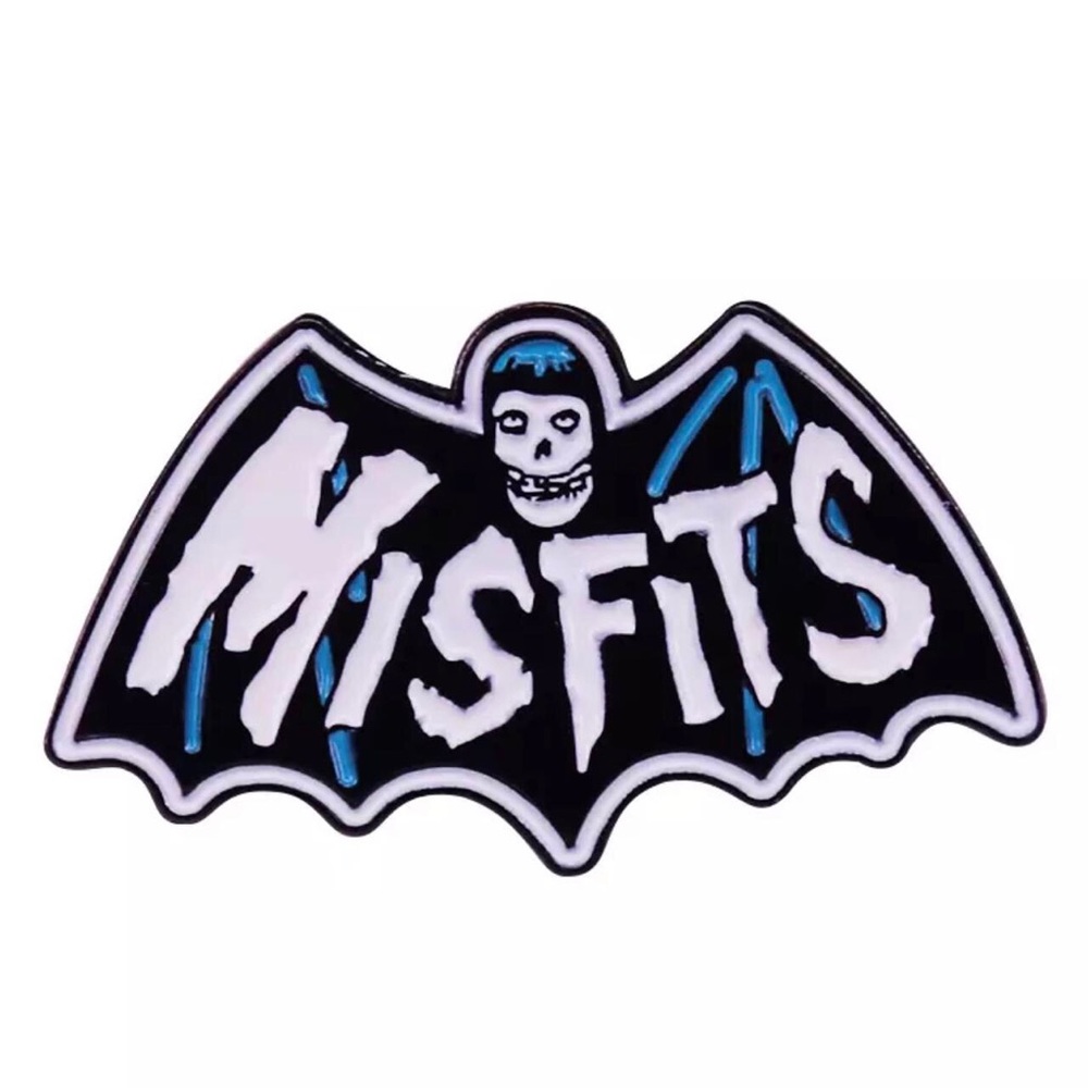 MISFITS Bat / Phantom Crimson Ghost flair lapel pin punk horror business - Picture 1 of 3